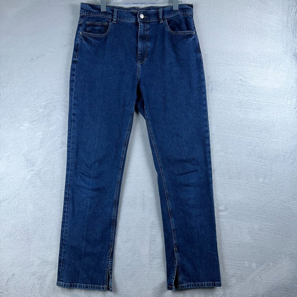DL1961 Patti Straight Vintage Jeans Ankle Slit Medium Wash Womens Blue Size 32
